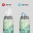 thumbnail image 2 of SEANATIVE Palm Leaf Water Bottles 18 oz Insulated Stainless Steel Water Bottle Vacuum Insulated Keep Hot and Cold for Workout Travel Sports Camping Birthday Gifts, 2 of 7