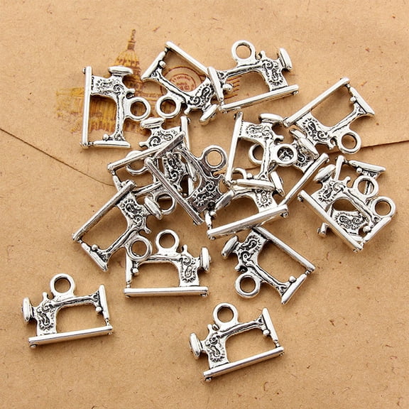 Raindrops Silver Sewing Machine Pendant Charm Accessories for Jewelry Making 40pcs in 2 Sets