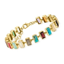 Ross-Simons 7.20 ct. t.w. Multi-Gemstone Bracelet in 18kt Gold Over Sterling, Women's, Adult