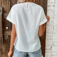 thumbnail image 4 of ECZHAW Womens Summer Tops Ruffle Sleeve 2025 Trendy Lace Floral Crew Neck Ribbed T Shirts Dressy Casual Blouses, 4 of 4
