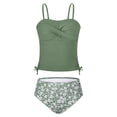thumbnail image 2 of Girls 2 Piece Swimsuit Drawstring Tankini Swimsuit Set Teens Bathing Suit Modest Swimwear 9-16 Years, 2 of 8