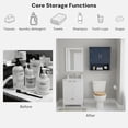 thumbnail image 6 of Christopher Knight Home Bathroom Wall Storage Cabinet Wall Mounted Medicine Cabinet with Adjustable Shelves and Open Shelf, Multi Functional Organizer for Bathroom Kitchen Laundry Room, Blue, 6 of 15