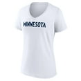 thumbnail image 2 of Women's White Minnesota Timberwolves Wordmark V-Neck T-Shirt, 2 of 3