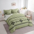 thumbnail image 2 of Erosebridal Western Aztec Geometric 7pcs Bedding Comforter Set,Green Black Queen Bedding Sets For Adult,Reversible, 2 of 7