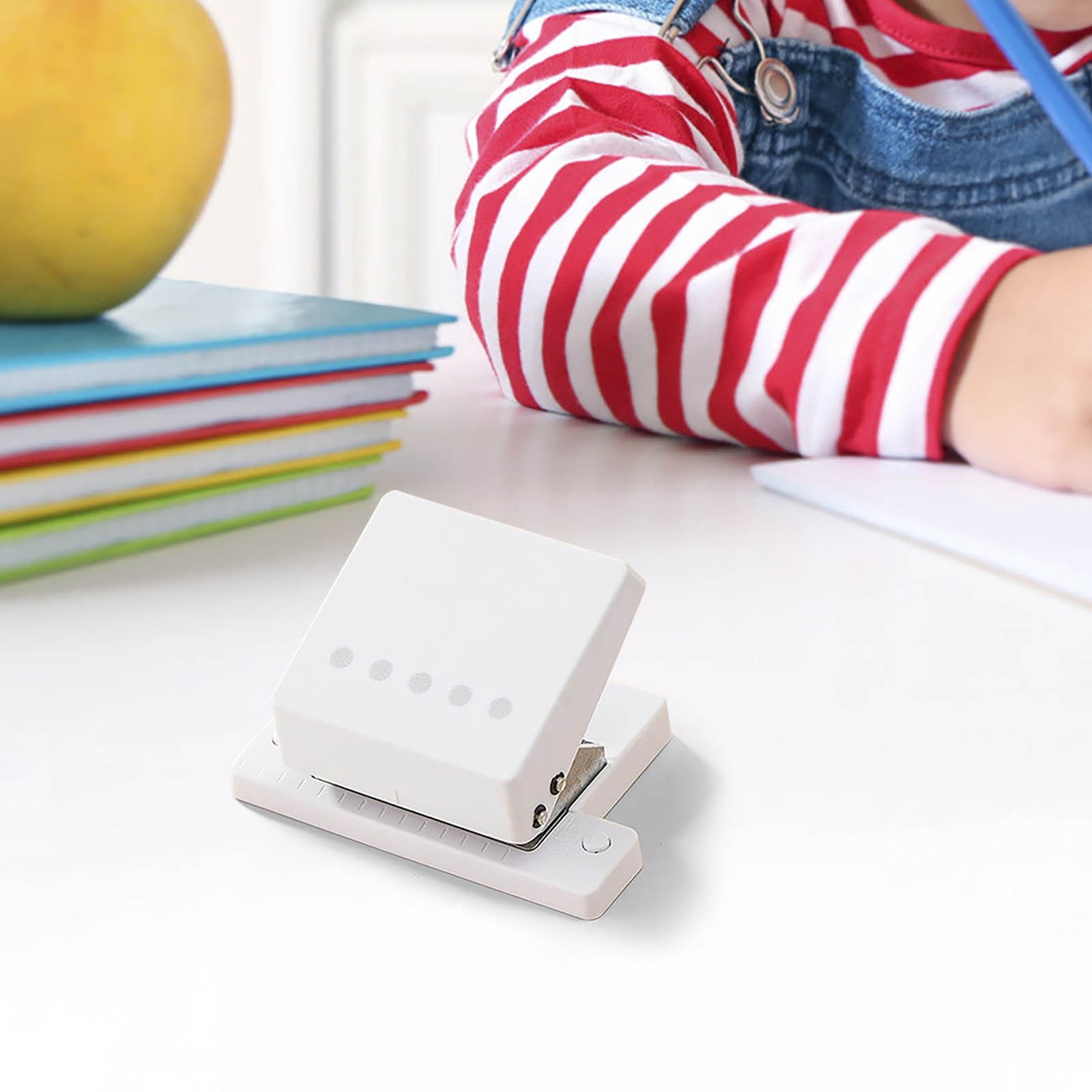 Fufafayo Mini Hole Puncher, Portable Manual Paper Punch For Binders, Compact 5-Hole Punch For Documents, Multi-Functional Desk Organizer For Study, Office or Home, Efficient Stationery Tool