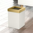 thumbnail image 5 of Gatco Elevate Stainless Steel 3 Gallon Square Wastebasket, Satin Nickel/Brushed Brass Lid, 5 of 7