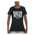 thumbnail image 2 of Wild Bobby Noah Was A Conspiracy Theorist Inspirational/Christian Women Graphic Tee, Black, Small, 2 of 5