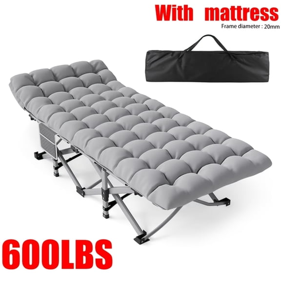 Camping Cot for Adults with 2 Sided Mattress - 78" x 28" Cot, 1200D Oxford Portable Cot Bed with Carry Bag for Camp Travel Guest