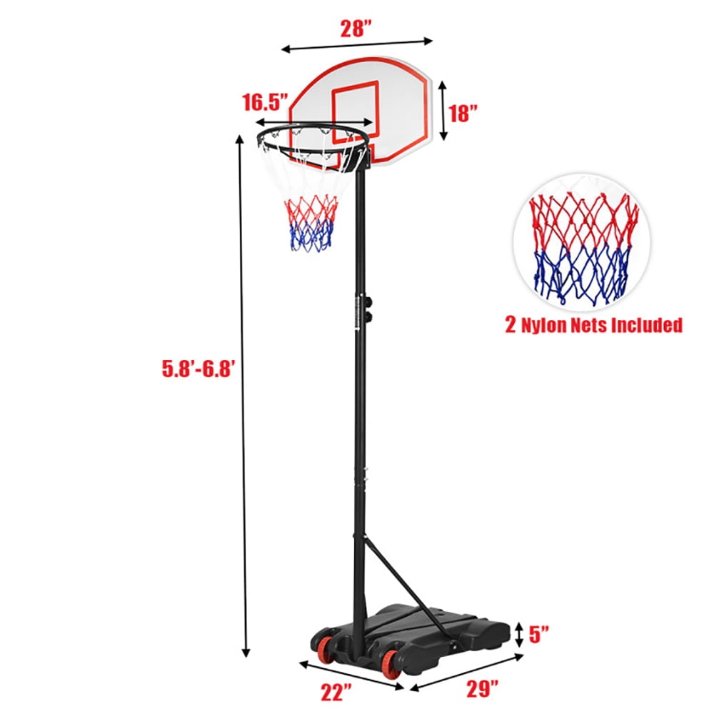 Resenkos Adjustable Basketball Hoop System Stand with Wheels