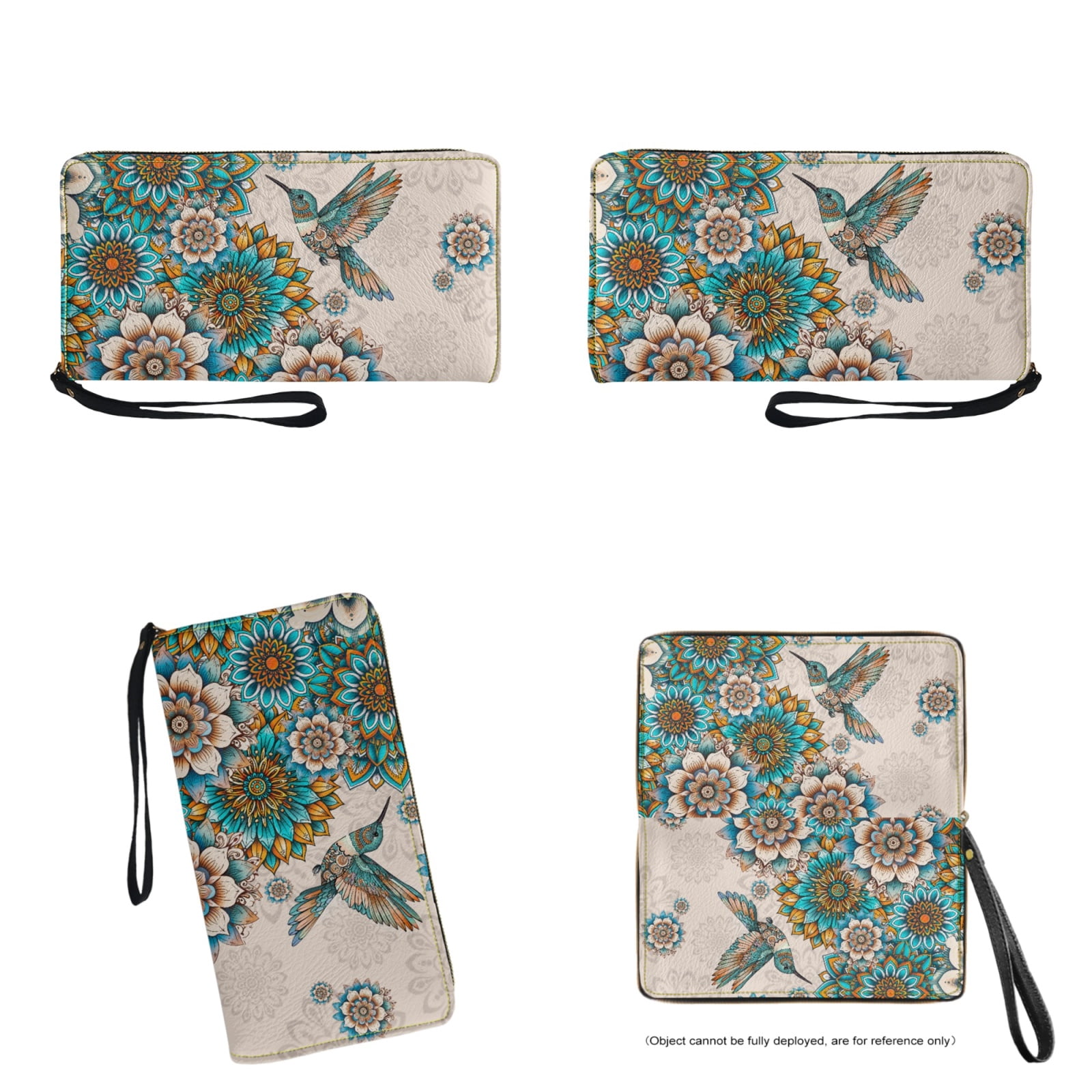 ZUXONGSY Boho Mandala Hummingbird Print 2 PCS Purse and Wallet Set for Women Large Capacity Top Handle Bag Shoulder Bag Work Bag Portable Money Organizers for Excursions Shopping