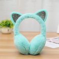 thumbnail image 2 of Cache-Oreilles en Peluche pour Chats, Cache-Oreilles d'Hiver, Cache-Oreilles, Cache-Oreilles Bandeau pour Extérieur Vert, 2 of 5