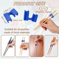 thumbnail image 2 of Uxcell 24 Pcs Chopsticks Helper, Reusable Training Chopstick Hinges Connector for Learners, Blue, 2 of 7