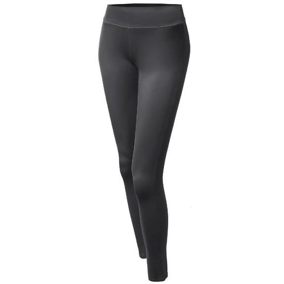 FashionOutfit Women's Basic Solid Full Length Yoga Pants