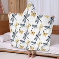 thumbnail image 5 of White Butterfly Dragonfly Pattern Hooded Bath Towel，60"x35" for Ages 3 To 12 Kids, Quick Dry Lightweight Soft Microfiber Hood Beach Towel Cover Up for Kids, 5 of 7