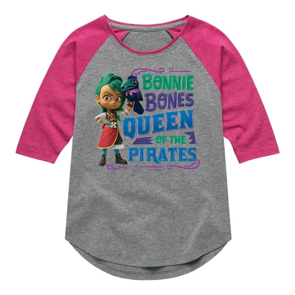 Santiago of The Sea - Bonnie Bones Queen - Toddler And Youth Girls Raglan Graphic T-Shirt