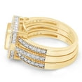 thumbnail image 4 of AFFY 1CT Moissanite Diamond Square Cluster Engagement Bridal Ring Set 14K Yellow Gold over Silver-7.5, 4 of 8