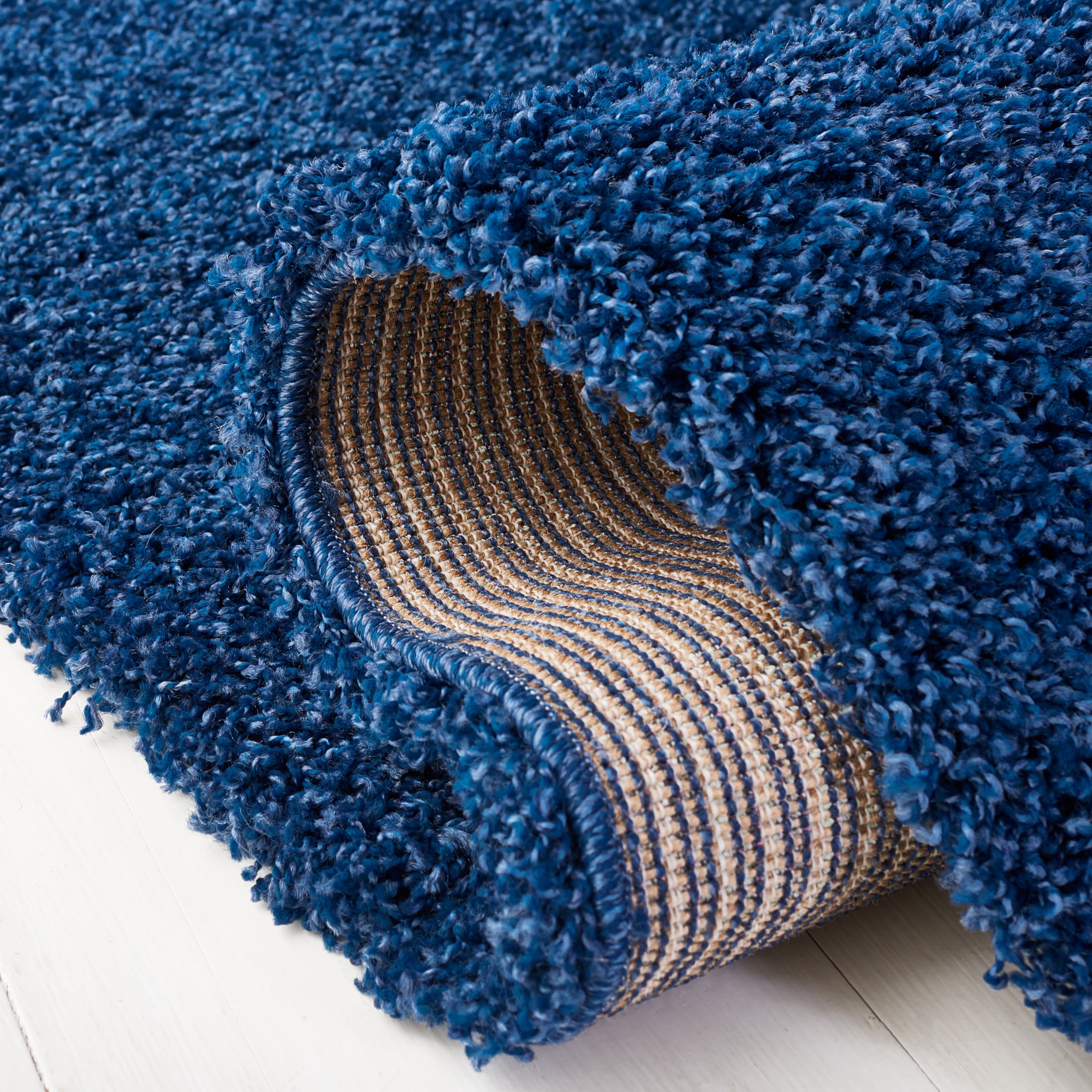 Safavieh Laguna Neven Solid Shag Area Rug, Blue, 4' x 4' Square