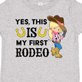 thumbnail image 4 of Inktastic Yes, This is My First Rodeo Cowgirl in Hat and Boots Girls Toddler T-Shirt, 4 of 5