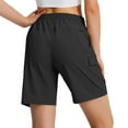 thumbnail image 3 of YUGYXL Womens Cargo Shorts Elastic Waist Hiking Shorts with Zipper Pockets Drawstring Lightweight Shorts Vacation Pants Black XXL, 3 of 8