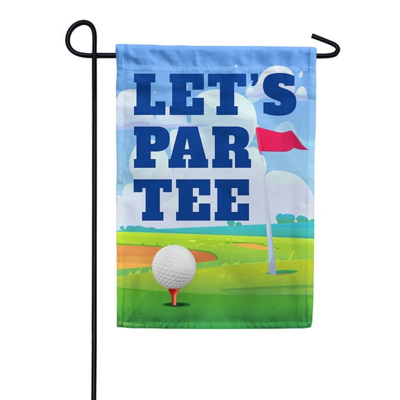 America Forever Par Tee Golf Summer Garden Flag 12.5 x 18 inches American Sports Golf Ball Athletic Double Sided Seasonal Yard Outdoor Decorative Let's Par Tee Garden Flag