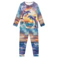 thumbnail image 5 of DISNIMO Sunset Dolphin Pajamas for Girls Size 15-16 Pjs Sets for Kids Long Sleeve Pajamas Girls Pajama Sets for Kids 2 Piece Pajama Set Girls Night Wear Kids Sleepwear Girls Fall Lounge Set for Boys, 5 of 7