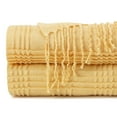 thumbnail image 4 of Chanasya Pleated Solid Plaid Acrylic Throw Blanket With Tassels - Lightweight and Super Soft, Modern Woven Blanket for Couch, Home, Living Room, and Bedroom Décor (50x65 Inches) Yellow, 4 of 6