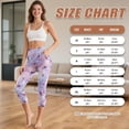 thumbnail image 6 of SCRAWLGOD Women's Capri Leggings with Pockets High Waisted Legging, Active Breathable Yoga Leggings with Tummy Control for Workout Running Gym, Butterfly Marble Print Pink Violet, XS, 6 of 7