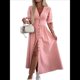 thumbnail image 2 of Vestido de Mezclilla con Cuello en V y Botones para Mujer, Cintura Media, Corta y Abertura Rosa M, 2 of 7