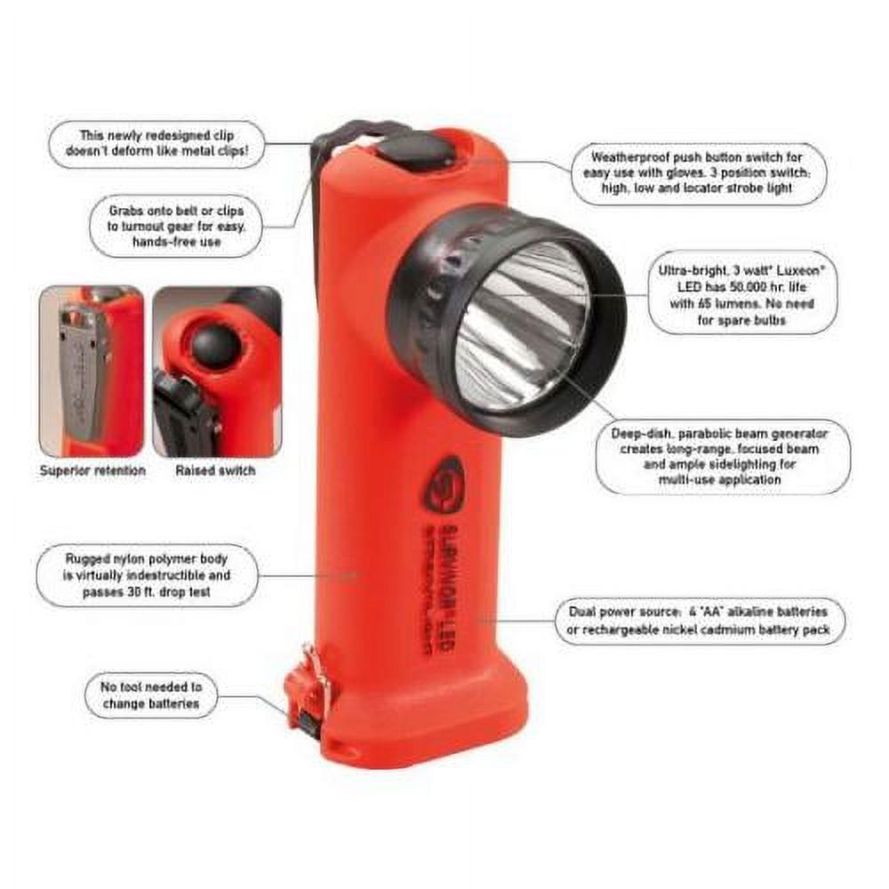 Streamlight Survivor 4-Mode Right-Angle Handheld Flashlight 175 Lumens, Red  90540