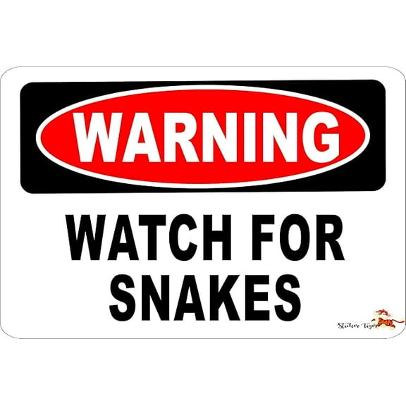 WARNING WATCH FOR SNAKES Aluminum 8 x 12 Metal Novelty Vintage Reproduction Danger Sign