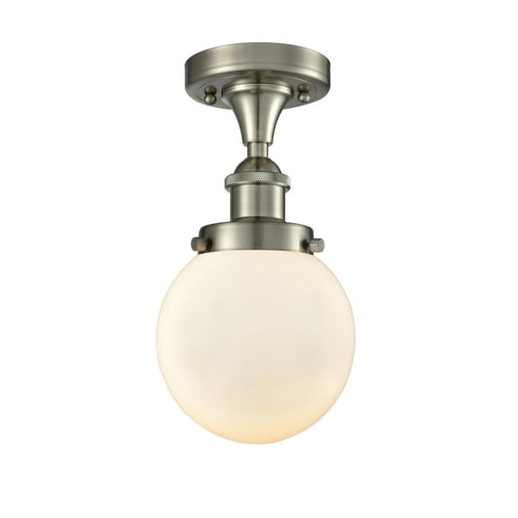 Innovations Lighting 916-1C Beacon Beacon 6" Wide Semi-Flush Globe Ceiling Fixture - White