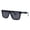 Shiny Black, variant on Kush Sunglasses Men's Retro Flat Top Square Frame UV400 Black Lens Shiny Black