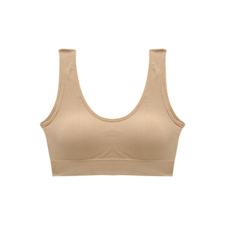 CAICJ98 Sports Bras for Women Women's Marks Jelly Underwire Latex And No  Underwear Glue Bra Without Semi-Liquid Beige,XL