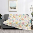 thumbnail image 2 of Uemuo Flower Color Rabbit Printed Throw Blanket for Couch, Fluffy Fuzzy Blankets for Bed, Sofa, Cozy Flannel Faux Fur Blanket-50"x40", 2 of 6
