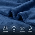 thumbnail image 6 of Catalonia Fleece Wearable Throws Blanket Poncho for Adult Women Men, Throws, 1.87 lbs, Navy, 6 of 8