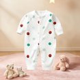 thumbnail image 6 of Bovxnpu Newborn Bodysuits Print Long Sleeve Crewneck Snap Romper Toddler Infant Outfits, 6 of 7