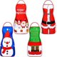 thumbnail image 1 of 4 Piezas Divertido Delantal de Navidad Delantales de Cocina Ajustables Delantales de Navidad Delantales de Papá Noel Elfo Muñeco de Nieve 4 Estilos para la Cena de Navidad Cocinar Jardinería Limpieza, 1 of 5