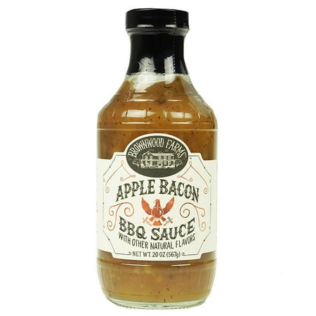 Brownwood Farms Sweet Apple Bacon BBQ Sauce Hickory Applewood Smoked Bacon 20 Oz