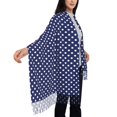 thumbnail image 2 of Womens Deep Blue And White Dots Scarf Shawl Wraps Soft Warm Shawls, 2 of 6