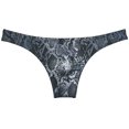 thumbnail image 2 of Botmois Men Cheeky Briefs Underwear Low-rise 1/2 Hip Booty Panties Gloss Slip Bikini Briefs Python Black M, 2 of 3