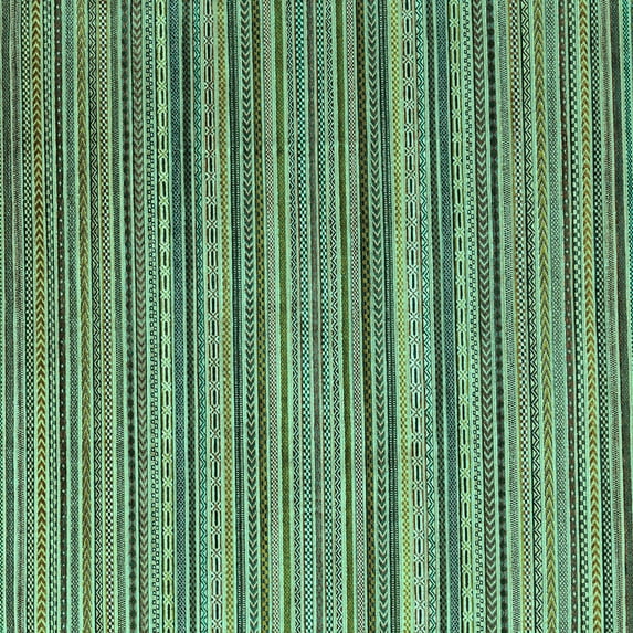 Ahgly Company Machine Washable Indoor Square Abstract Turquoise Blue Modern Area Rugs, 5' Square