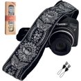 thumbnail image 1 of Camera Strap Royal Silver & Black Woven for All DSLR Camera. Embroidered Elegant Universal Neck & Shoulder Strap,, 1 of 5