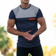 thumbnail image 6 of Sngxgn Men's Short Sleeve Crewneck T-Shirt(Navy,XXL), 6 of 7