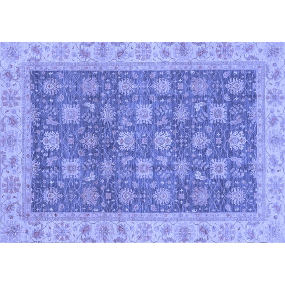 Ahgly Company Machine Washable Indoor Rectangle Oriental Blue Traditional Area Rugs, 2' x 3'