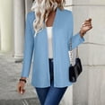 thumbnail image 6 of Lnmiateer Classic Shawl Collar Open Front Stretch Knit Cardigan Long Sleeve Loose Casual Coat Autumn Winter Everyday Multi-Layer Fashion Transitional Outerwear, 6 of 9