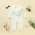 thumbnail image 4 of Suealasg Toddler Baby Girl Boys Sweater Romper Long Sleeve Buttons Hooded Solid Color Knit Jumpsuits 3M 6M 12M 18M Newborn Fall Winter One Piece Bodysuit Clothes, 4 of 10