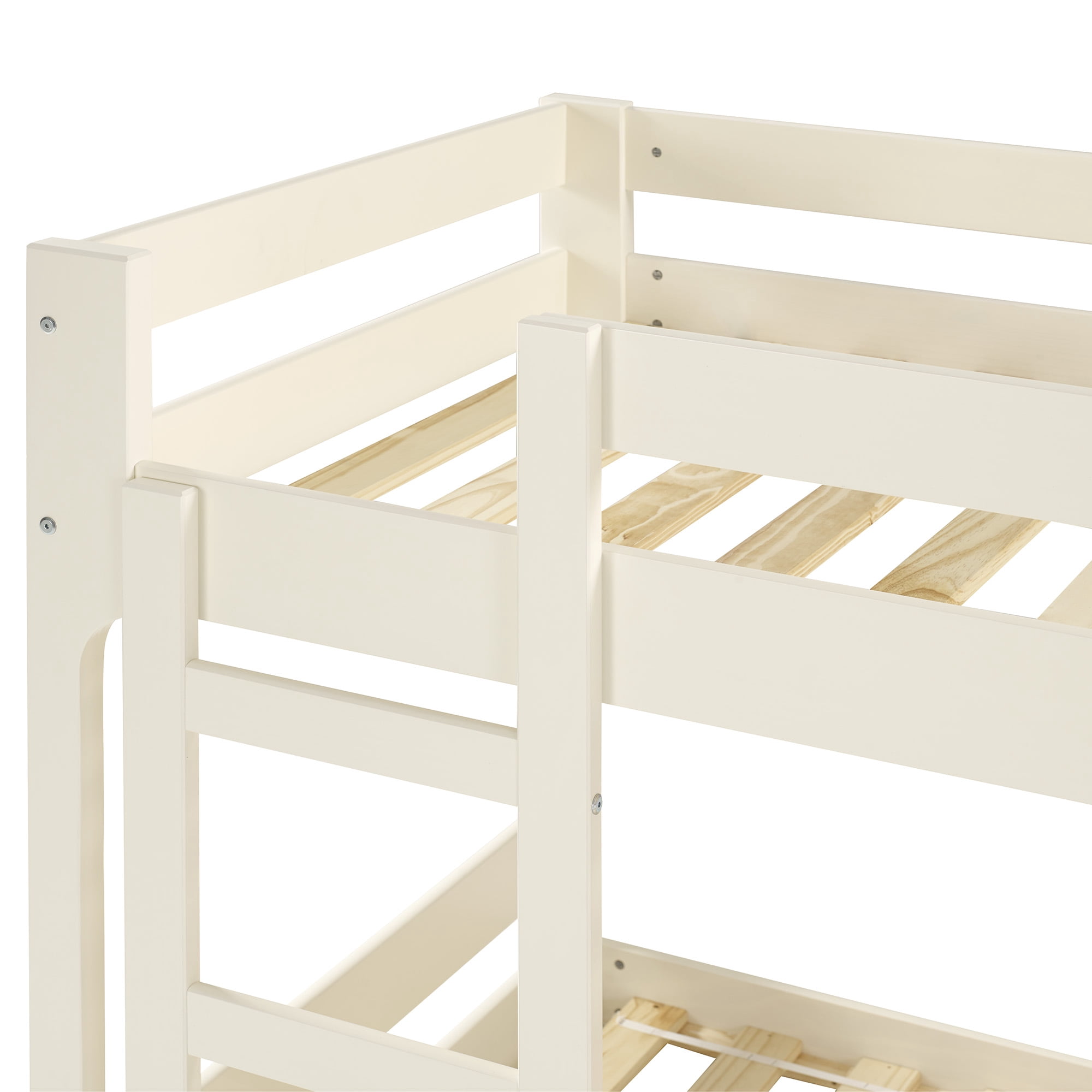 Walker Edison Modern Twin Over Twin Youth Bunk Bed, White