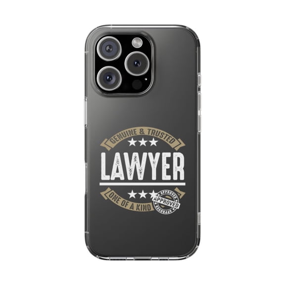 DistinctInk Clear Hybrid Case for Apple iPhone 16 Pro (6.3" Screen) - Genuine Trusted Lawyer One of a Kind - Slim Profile Design