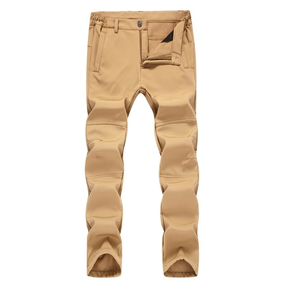 PiGOGI Men's Outdoor Hiking Pants Casual Cargo Trousers with Multiple Pockets for Travel and Daily Wear Khaki XL