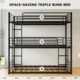 thumbnail image 4 of Bellemave Twin Over Twin over Twin Size Metal Bunk Bed Triple Twin Bunk Bed Frame with 2 Ladders and Guardrails Space-saving 3 Bunk Beds for Teens(Black), 4 of 11